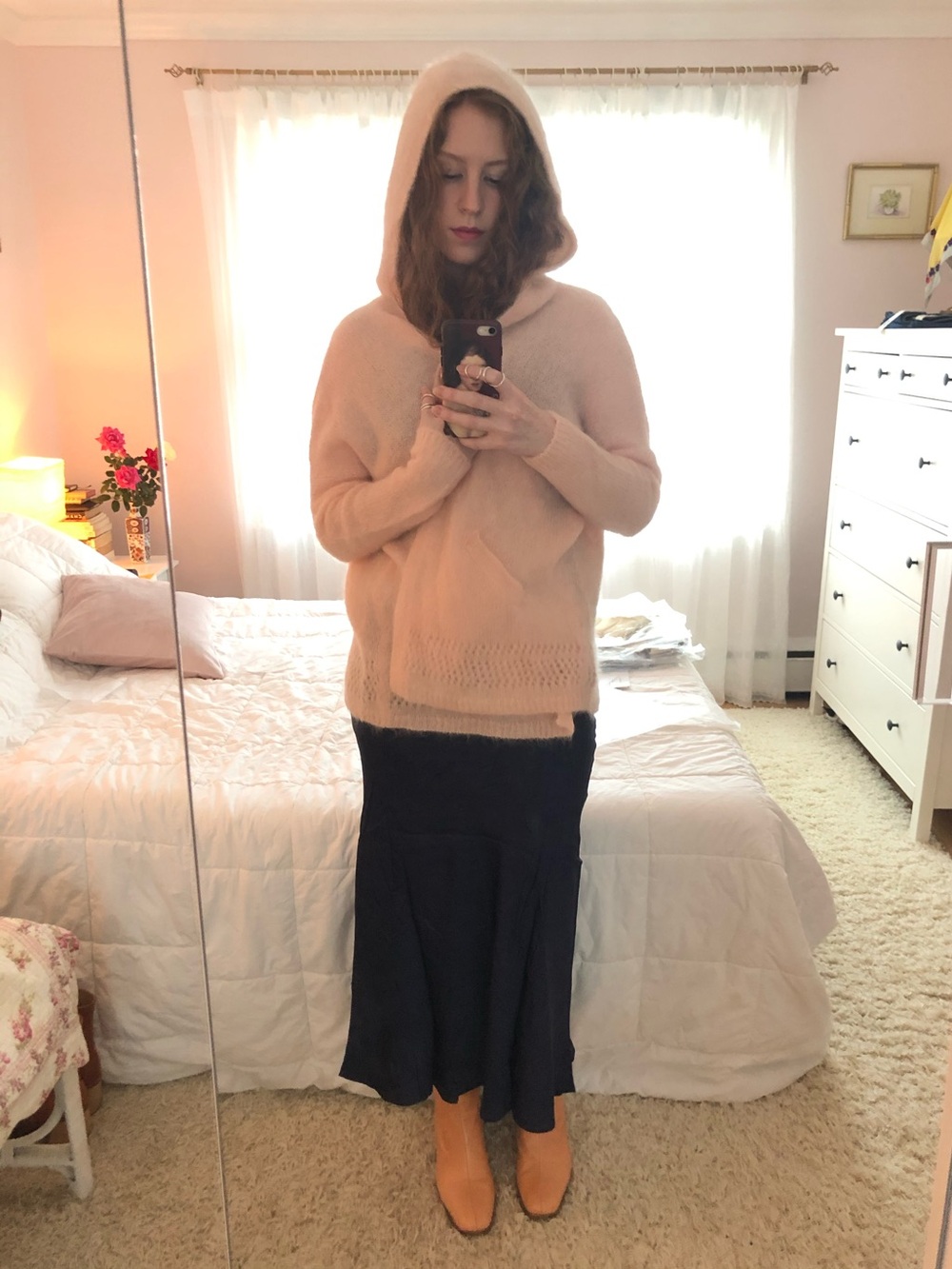 Sezane Pink Sweater Hoodie with Pockets and Hood, XS - Picture 8 of 12